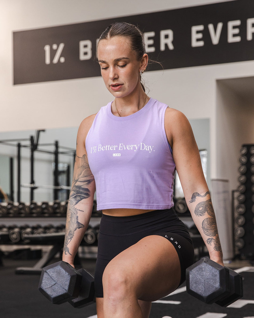 1% Better FLXCotton Tank - Purple-White