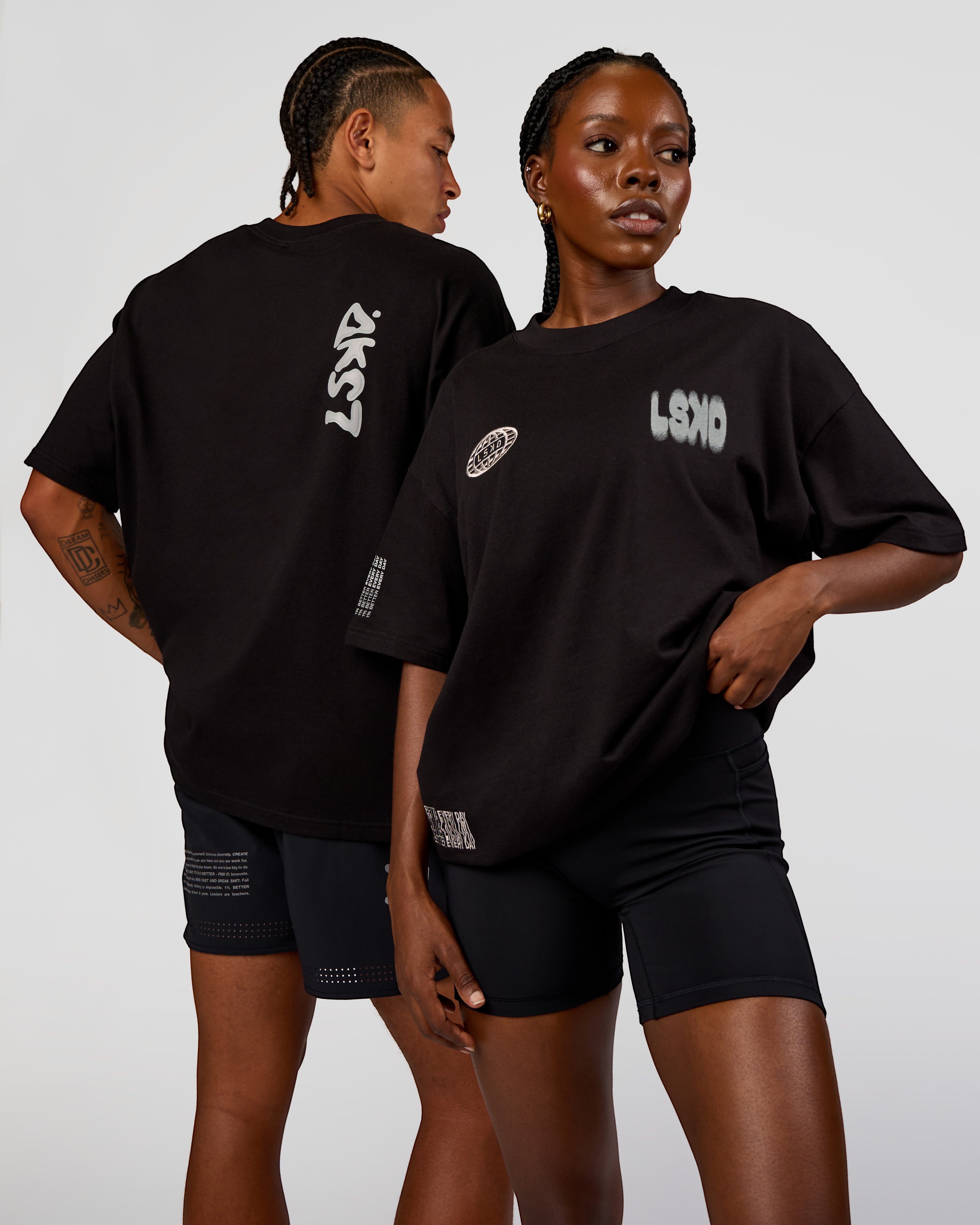 Static Grit Heavyweight Oversized Tee - Black-Alloy | LSKD – LSKD US