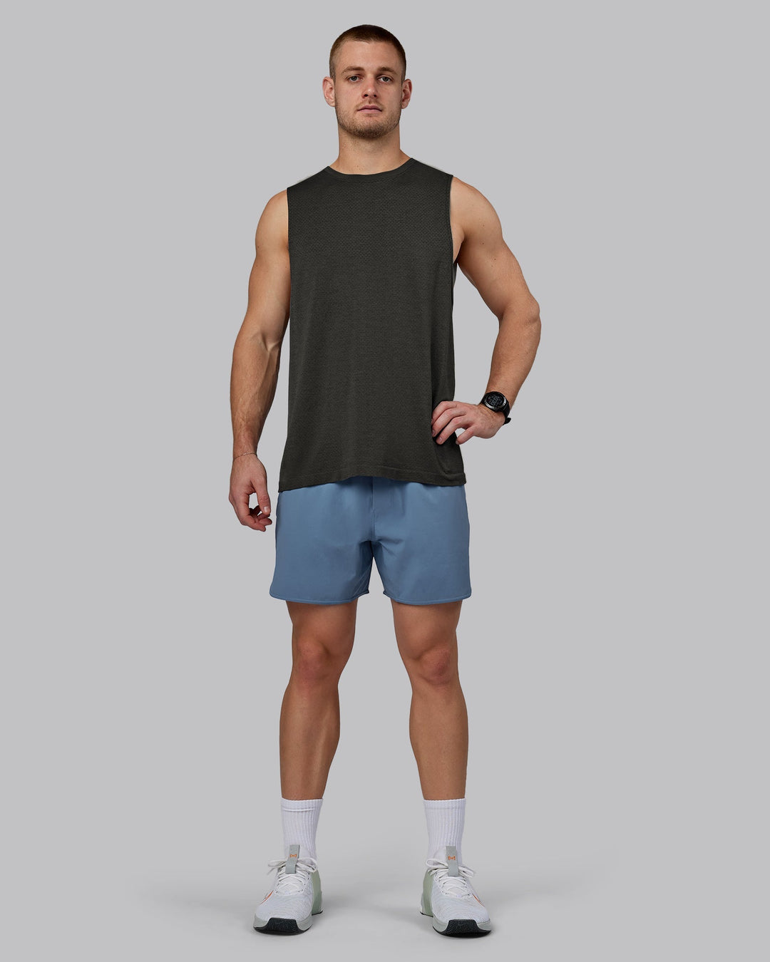 Man wearing Lift 6" Performance Shorts - Elemental Blue