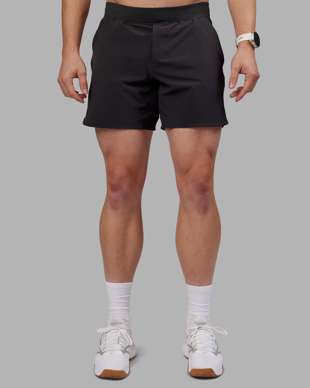 Man wearing Lift 6" Short - Pirate Black | Model:Tom | Size:L