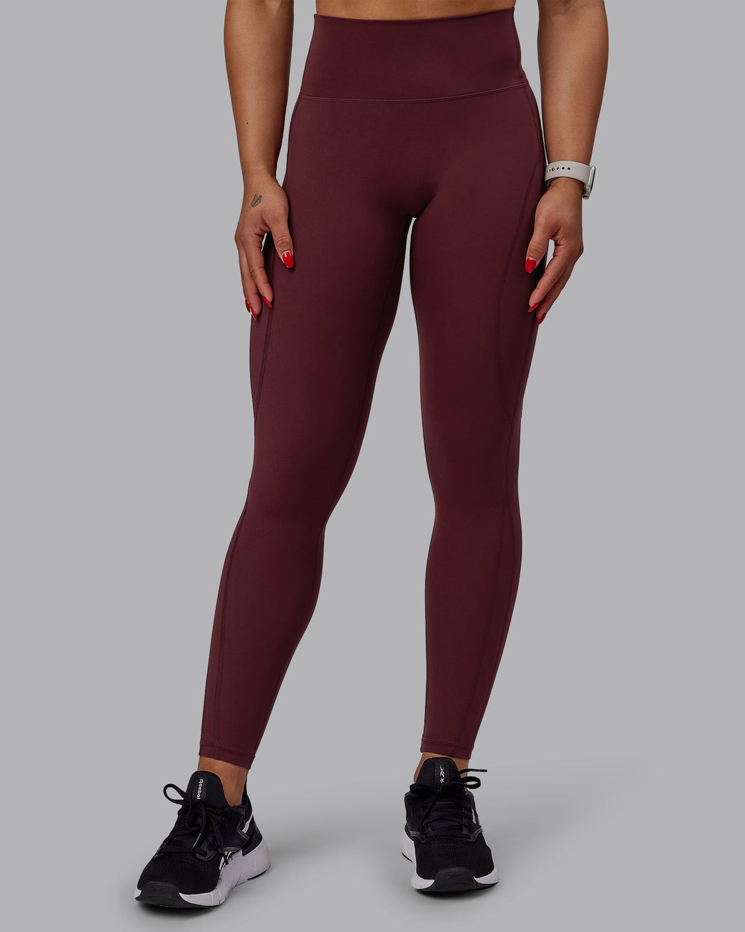 Woman wearing Bend Ultra High-Rise Full Length Legging - Dark Cherry