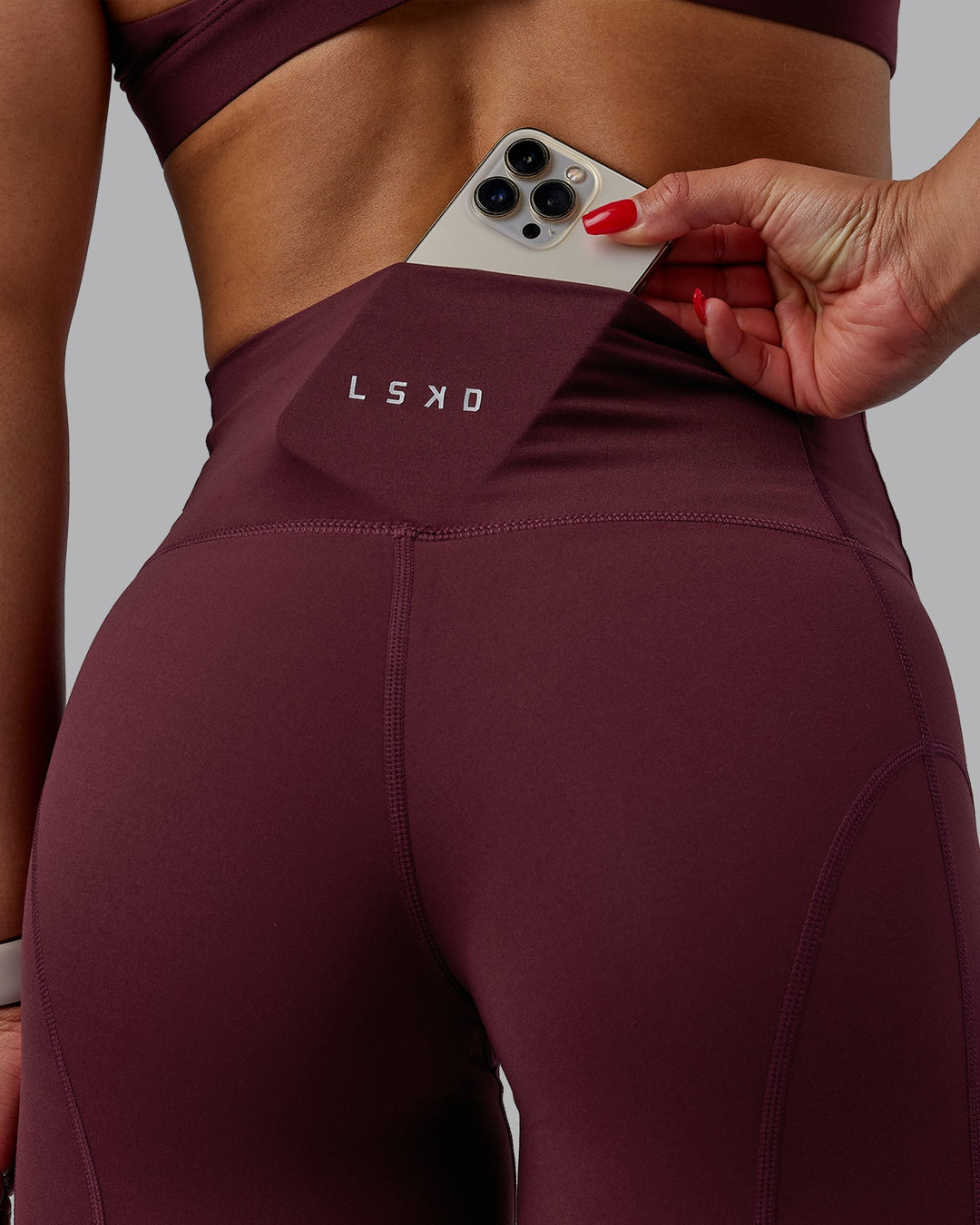 Woman wearing Bend Ultra High-Rise Full Length Legging - Dark Cherry