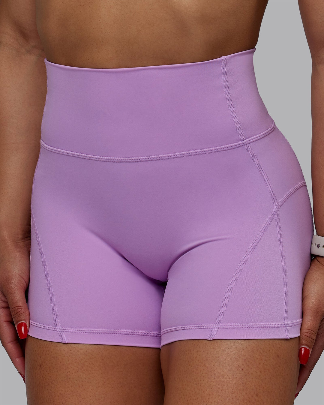 Woman wearing Bend Ultra High-Rise 4" Short - Light Violet