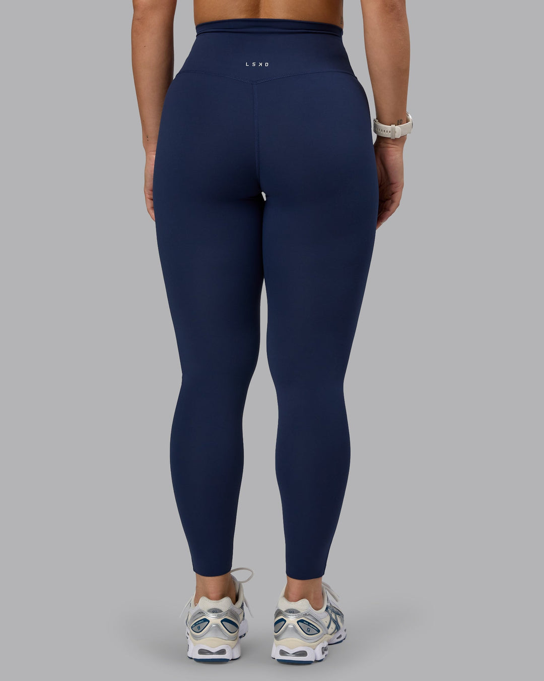 Woman wearing Elixir Ultra High-Rise Full Length Leggings - Future Navy