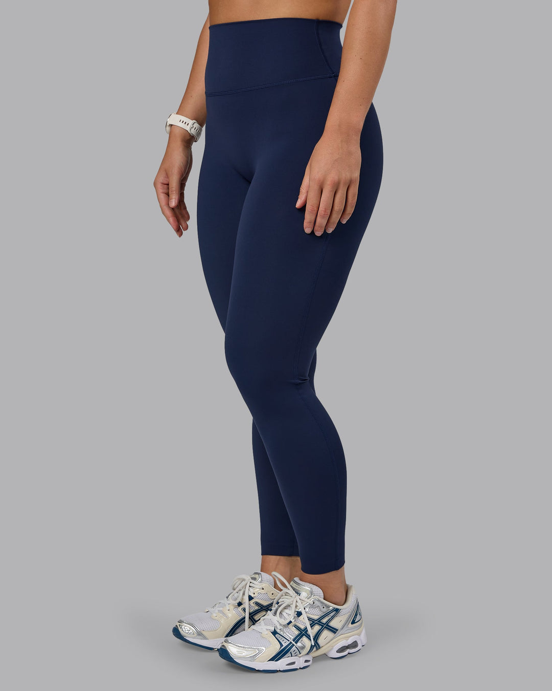 Woman wearing Elixir Ultra High-Rise Full Length Leggings - Future Navy