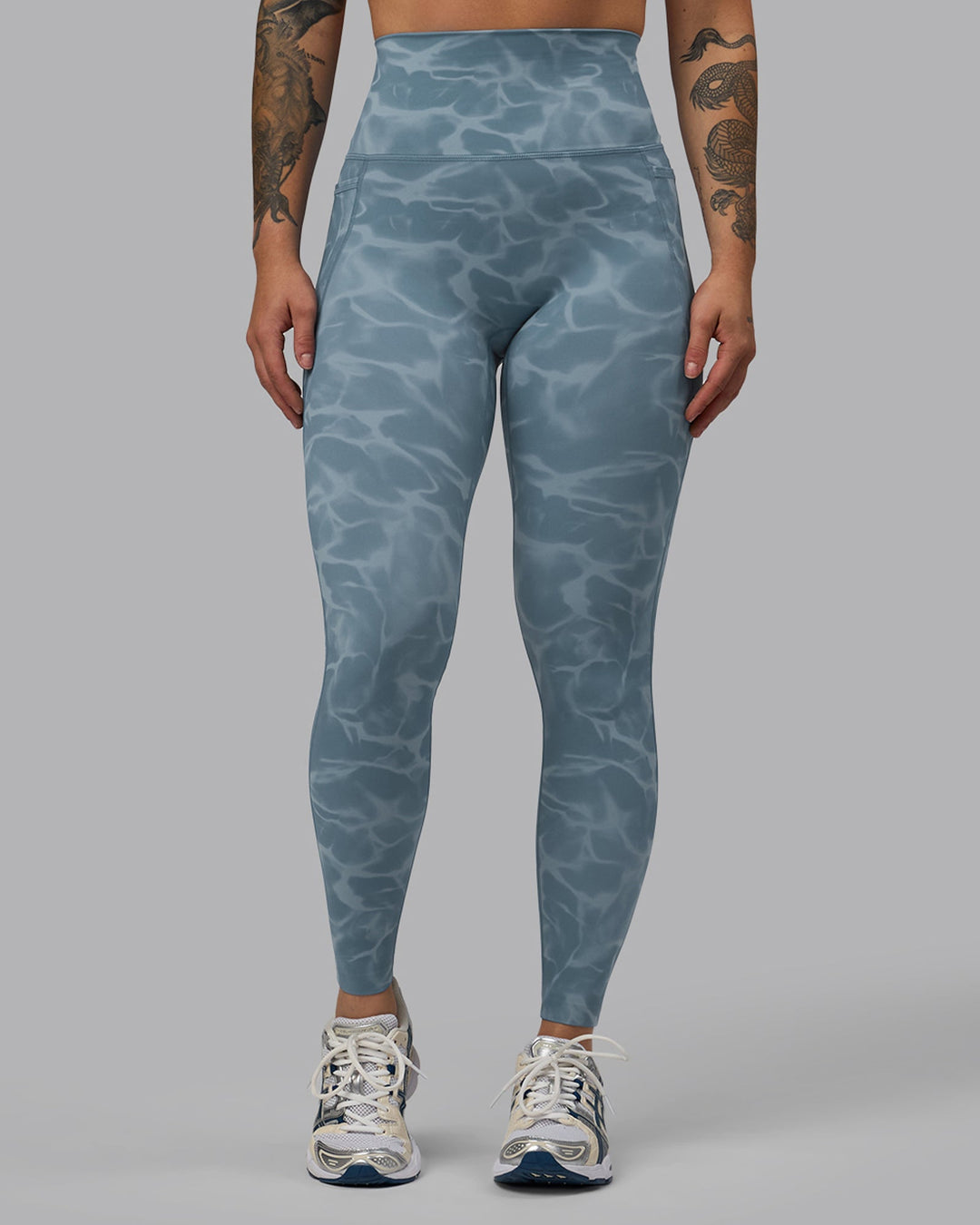 Woman wearing Elixir Ultra High-Rise Full Length Leggings Pockets - Tranquil-Elemental Blue