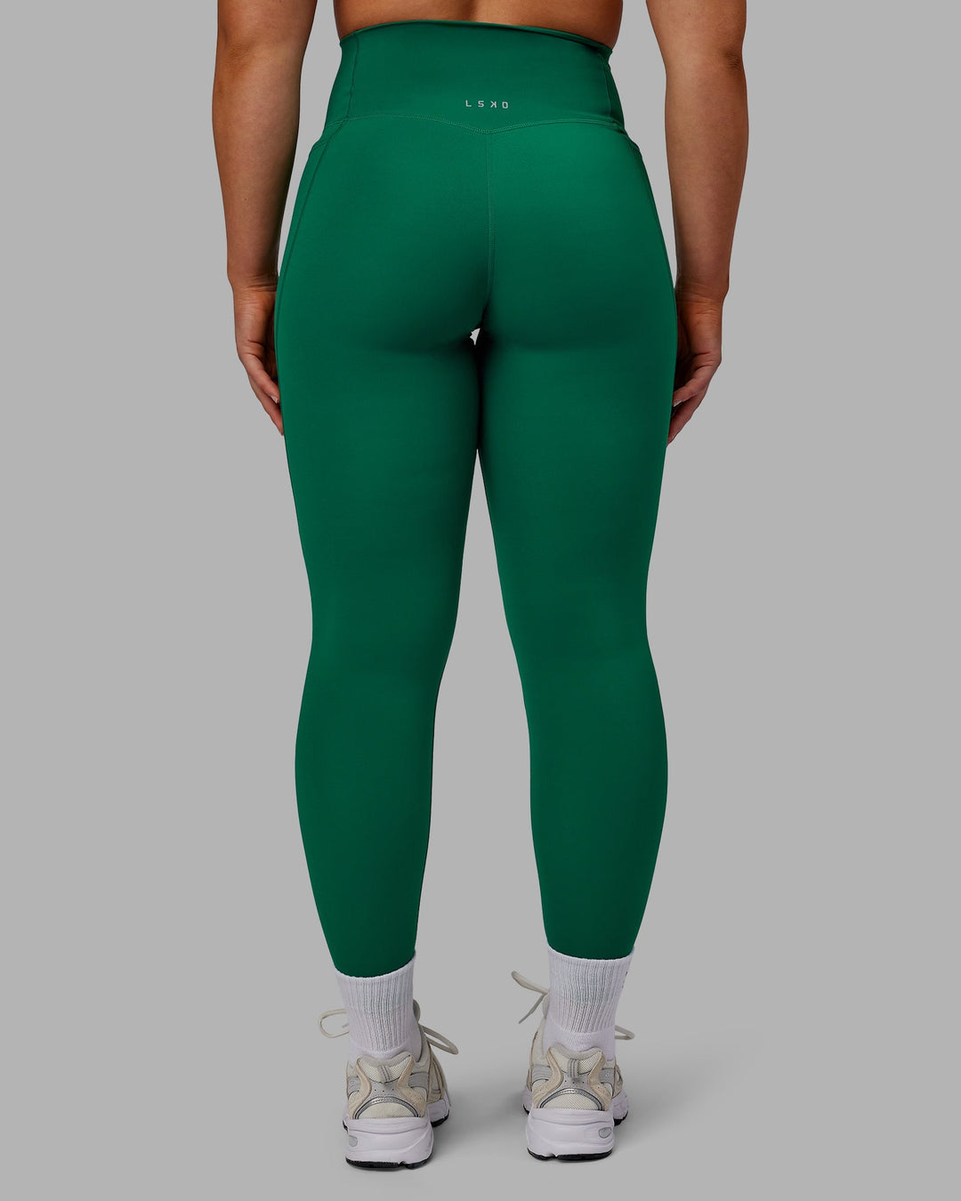 Woman wearing Elixir Ultra High-Rise Full Length Leggings Pockets - Malachite