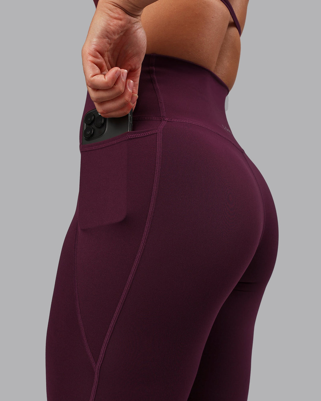 Woman wearing Elixir Ultra High-Rise Full Length Leggings Pockets - Cherry Lacquer