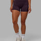Woman wearing Fusion X-Length Shorts - Midnight Plum