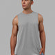 Wan wearing AeroFLX+ Seamless Muscle Tank - Light Grey Marl