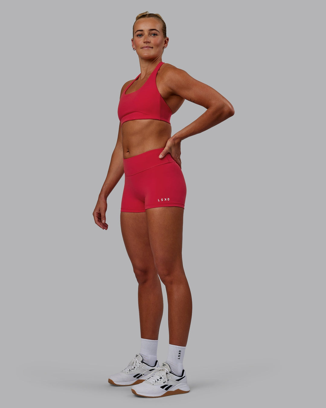 Woman wearing RXD Low-Rise 2" Short - Scarlet