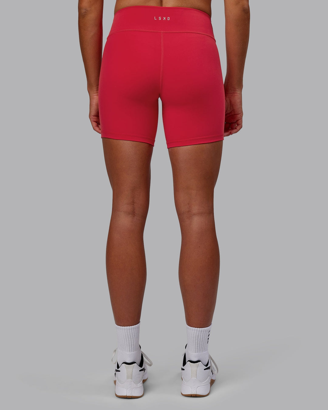 Woman wearing RXD Low-Rise 6" Short - Scarlet
