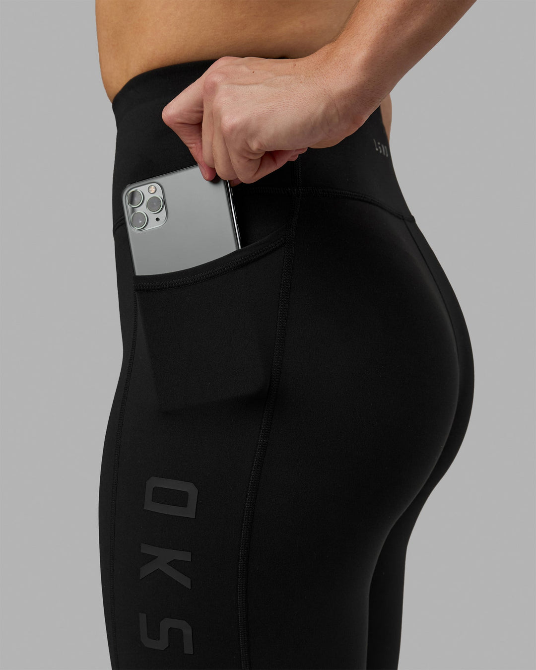 Woman wearing Rep Ultra High-Rise 9" Short Pockets - Black-Black