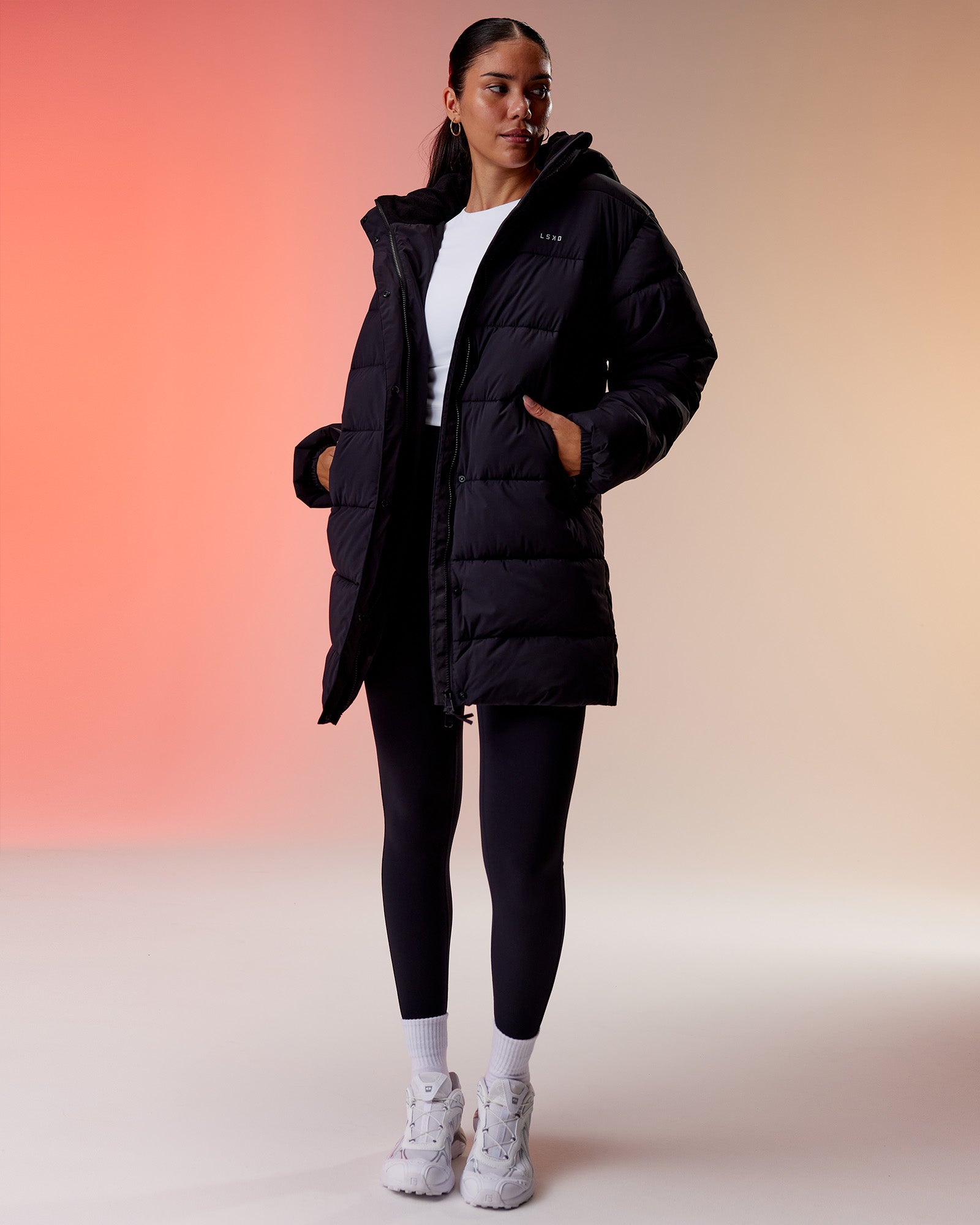 Go-To Puffer Long Jacket Black XS