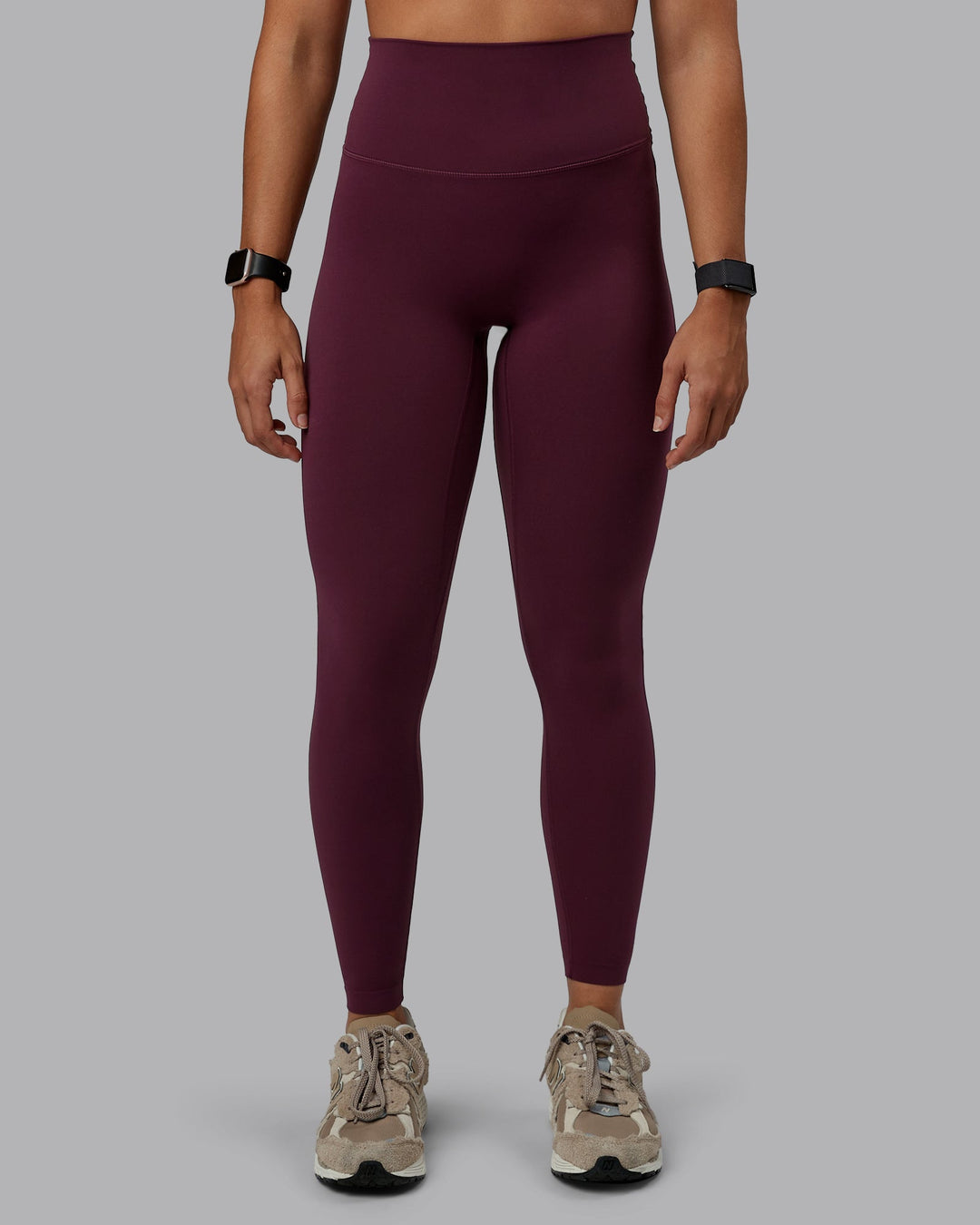 Woman wearing Elixir Ultra High-Rise Full Length Leggings in Cherry Lacquer | Size:S