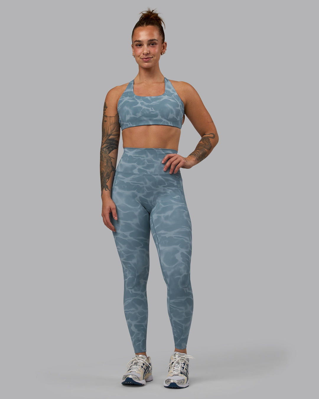 Woman wearing Elixir Ultra High-Rise Full Length Leggings Pockets - Tranquil-Elemental Blue
