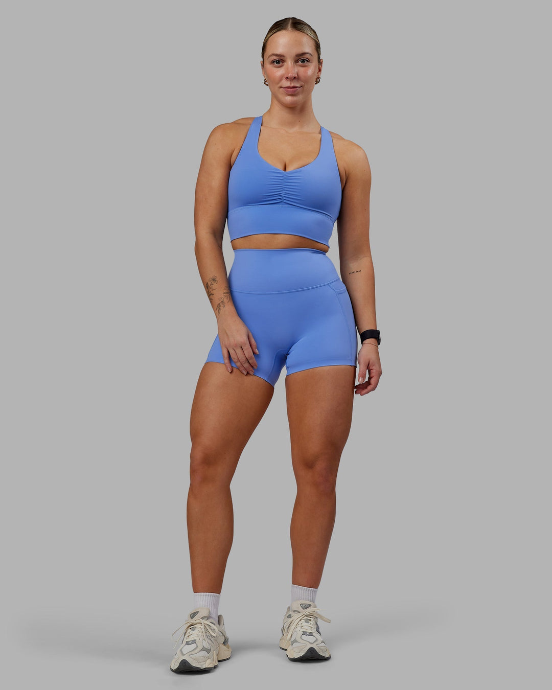 Woman wearing Elixir Ultra High-Rise 4" Short Pockets - Ultramarine