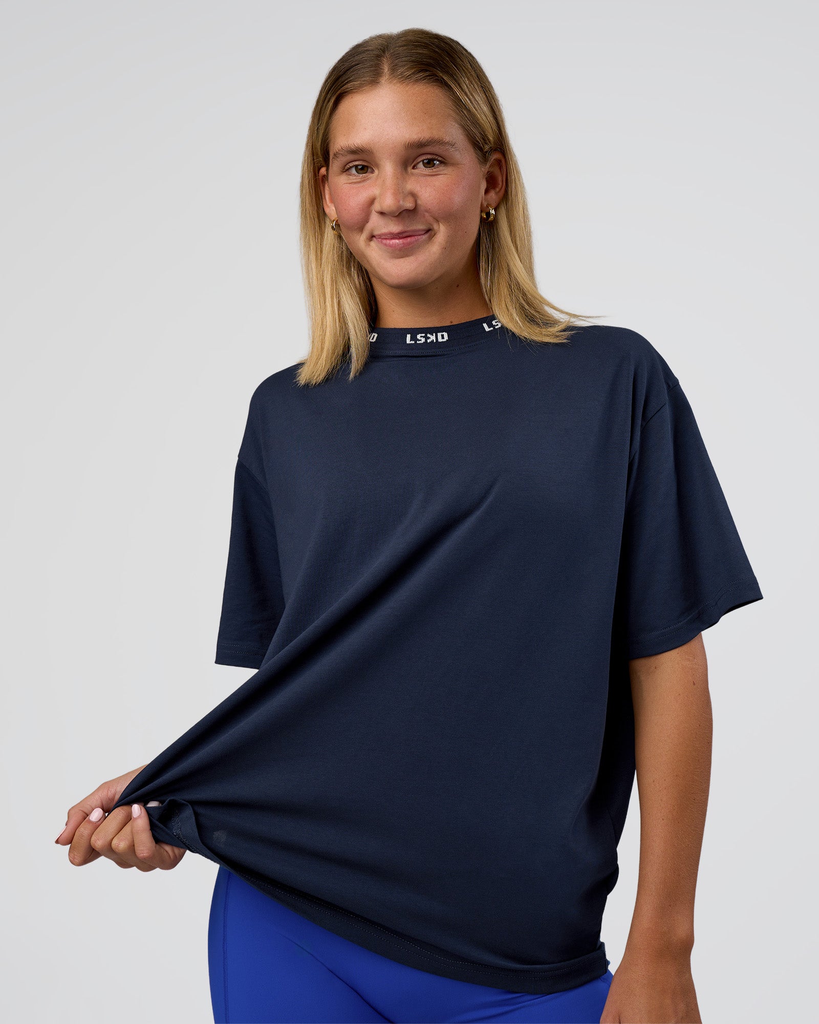 Go-To FLXCotton Oversized Deviation Tee - Future Navy-White | LSKD
