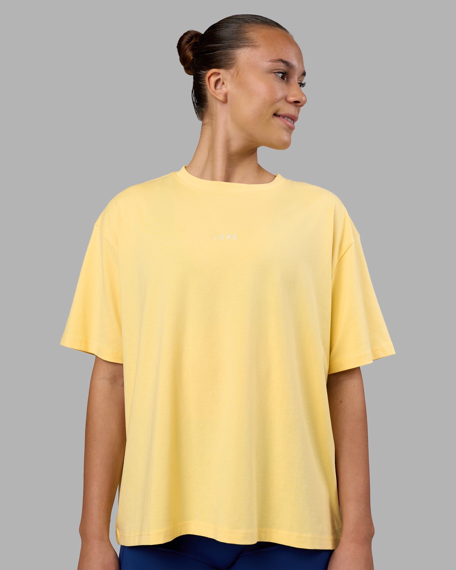 RI⭐︎ Go-To FLXCotton Oversized Tee - Lemon-White | LSKD – LSKD US