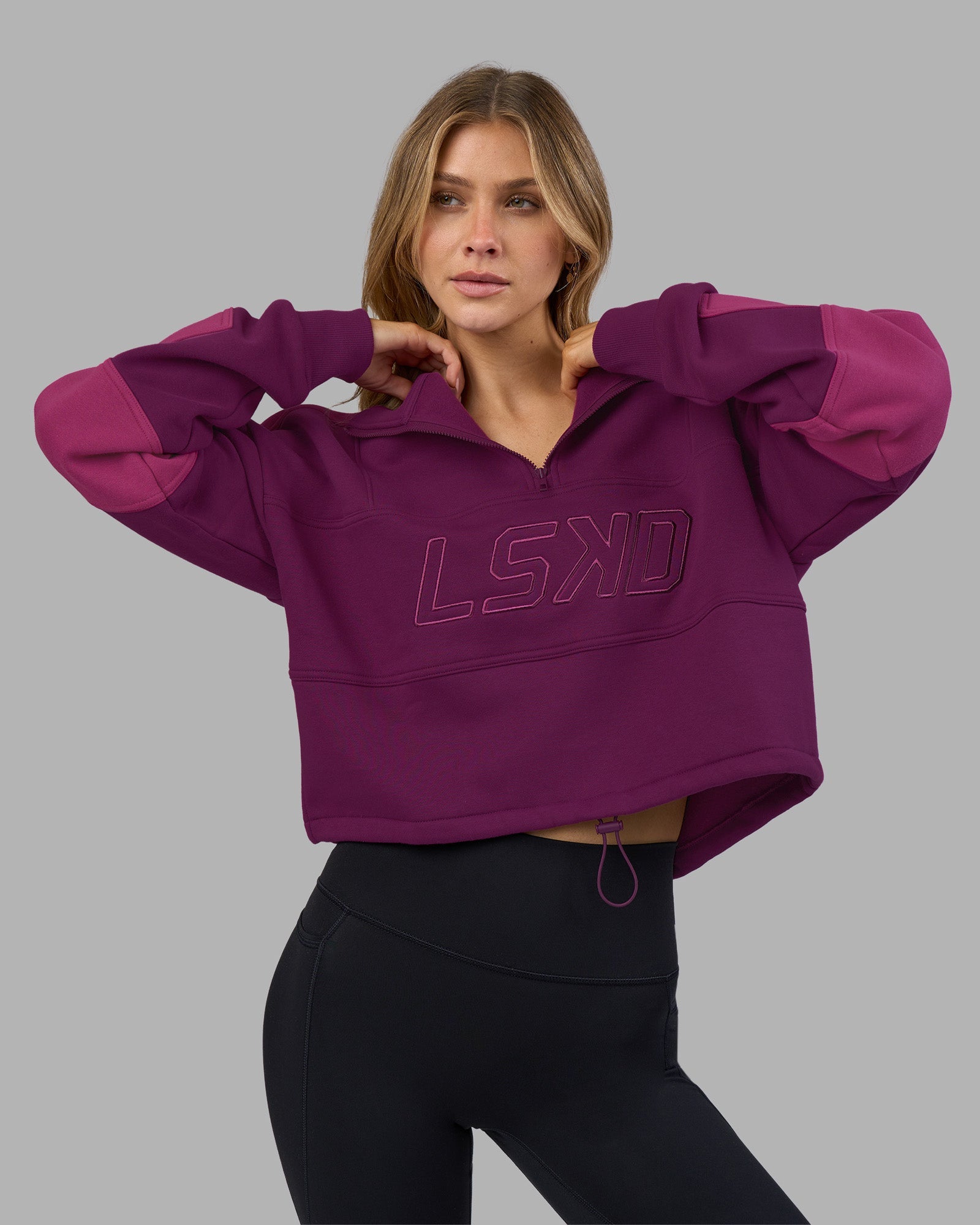 Slam Quarter Zip Sweater - Plum Caspia-Boysenberry | LSKD – LSKD US