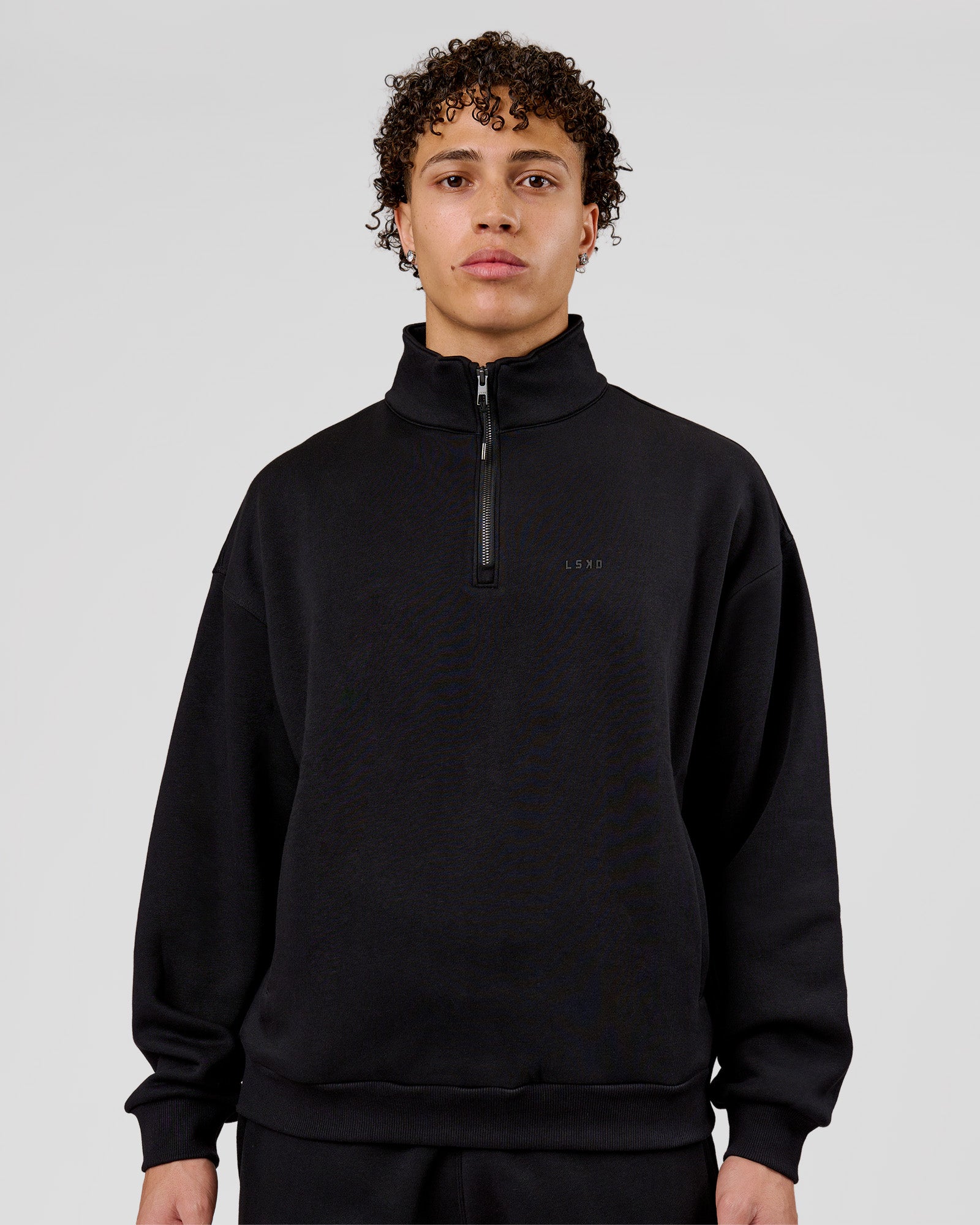 Base Quarter Zip Sweater - Black | LSKD – LSKD US