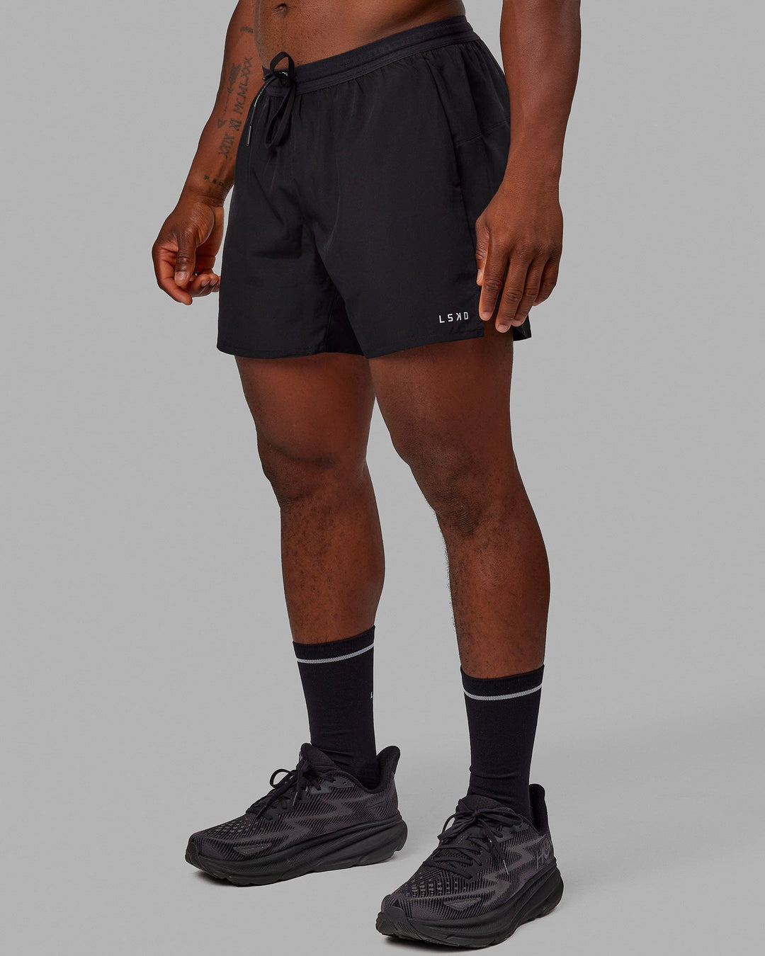 Pace 5" Lined Running Short - Black-Reflective