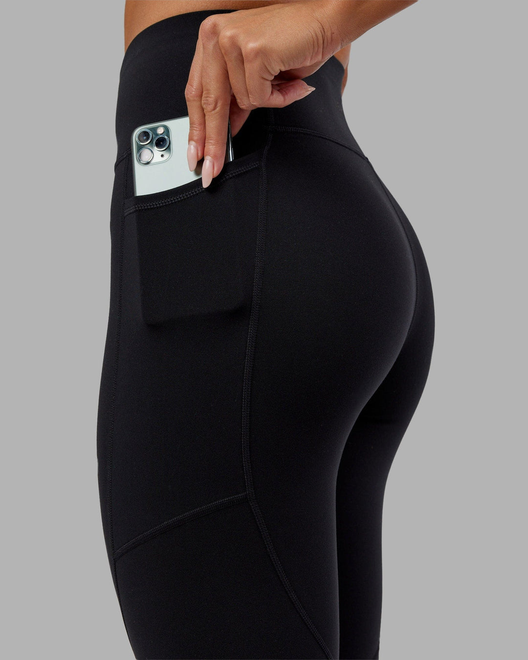 Rep Ultra High-Rise 7/8 Legging Pockets - Black-Hyper Teal