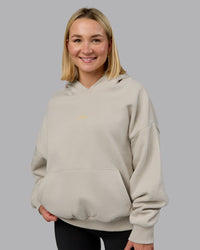 Woman wearing MVP Oversized Hoodie - Shale Beige | Model:Halle | Size:XS | Thumbnail Index: 7