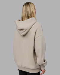 Woman wearing MVP Oversized Hoodie - Shale Beige | Model:Halle | Size:XS | Thumbnail Index: 5