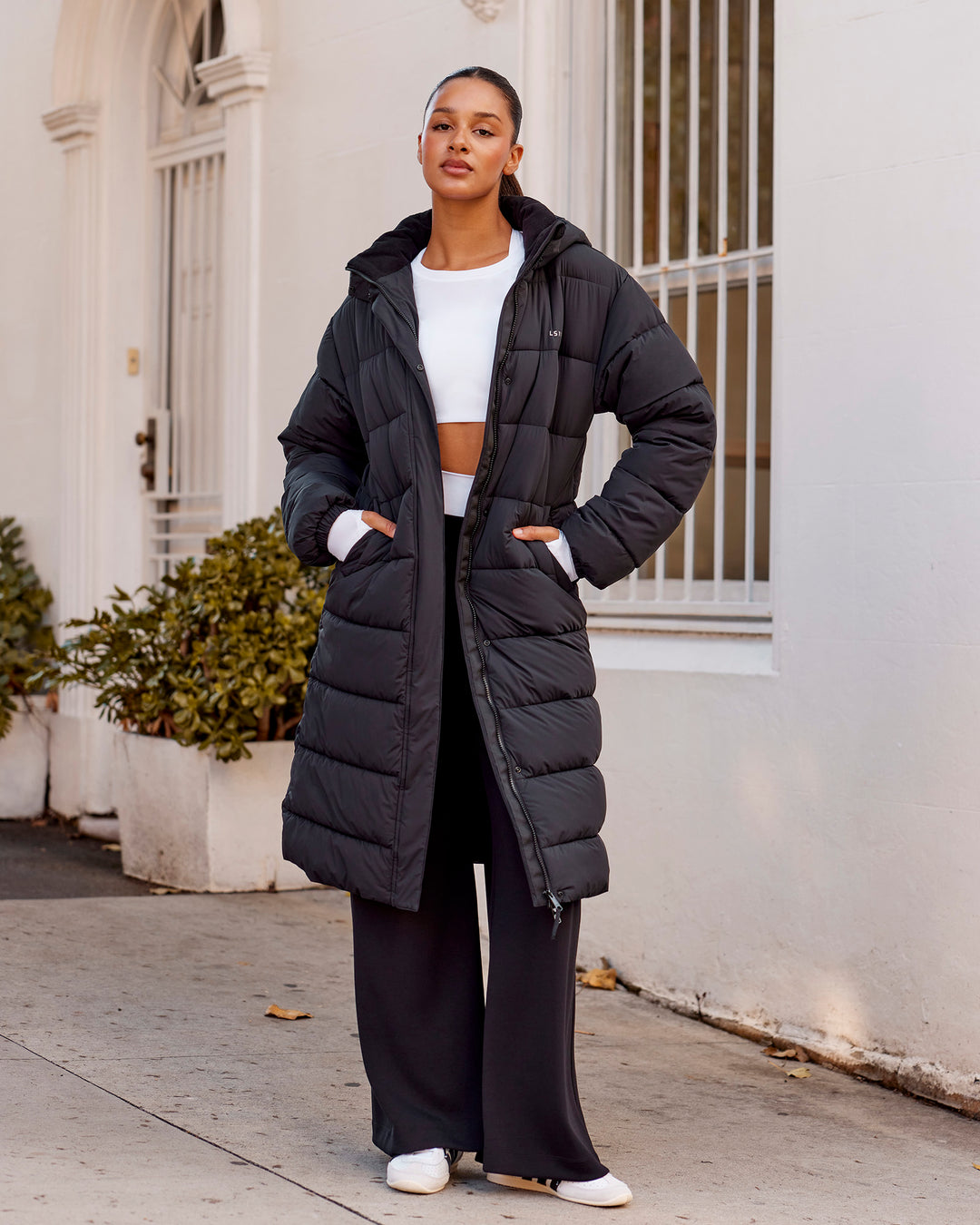Go-To Puffer Long Jacket - Black - view 13