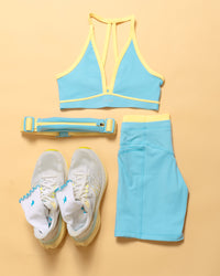 Flatlay Breeze Sports Bra - Baltic Sea-Lemon