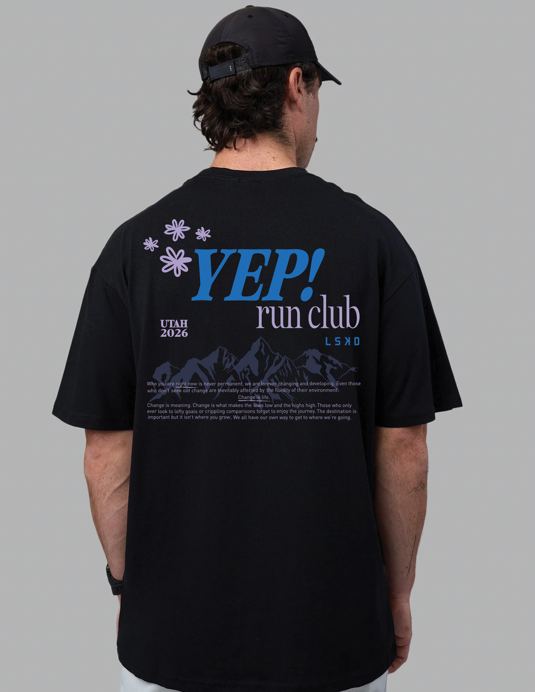 Yep! Run Club Utah FLXCotton Oversize Tee - Black - view 1