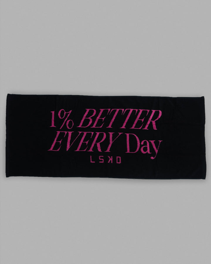 1% Better Every Day Cotton Towel 50x115cm - Black-Ultra Pink
