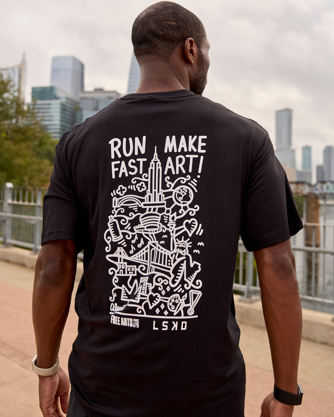 Man wearing Free-Arts-NYC-FLX-Cotton-Tee-Oversize - view 1