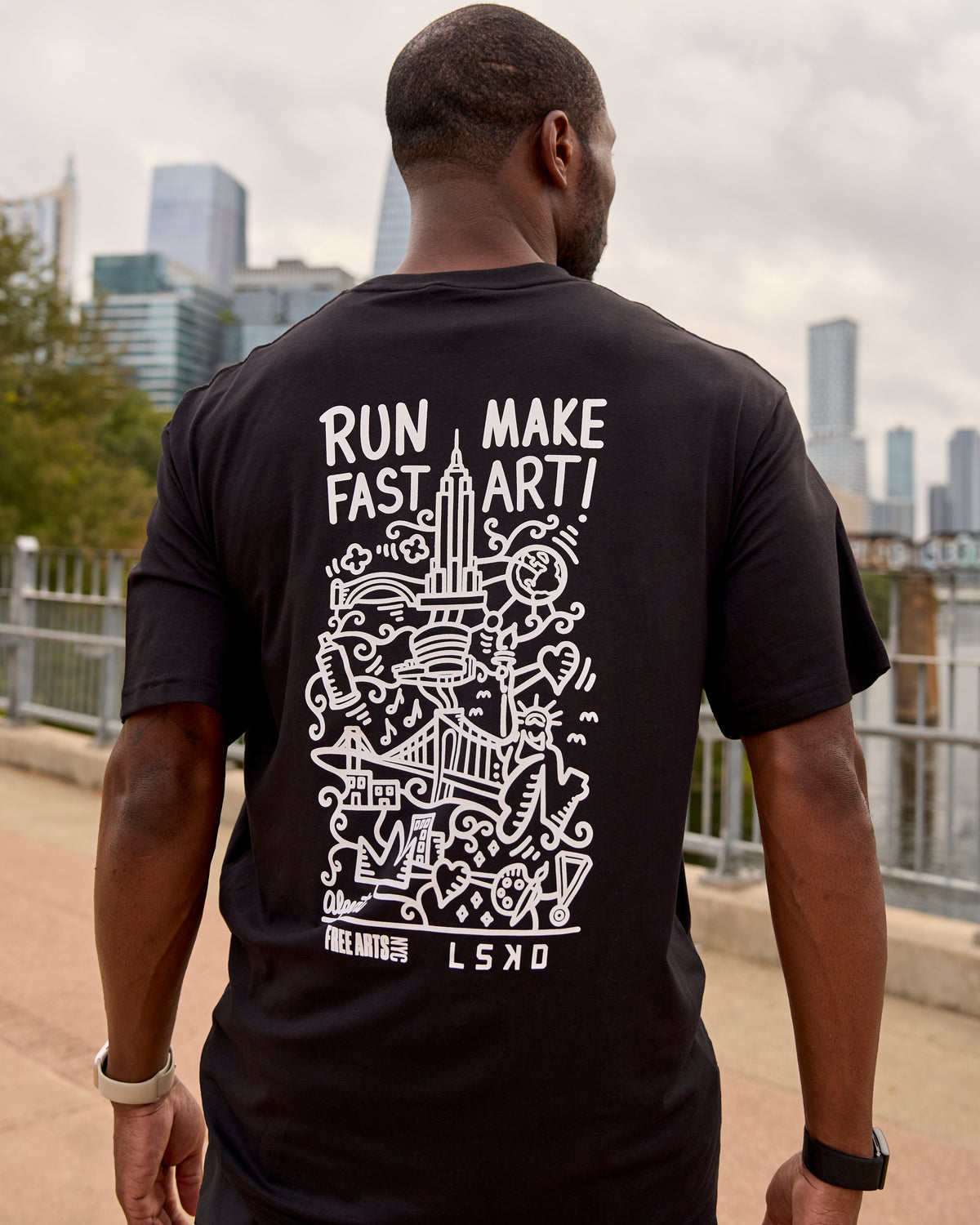 Man wearing Free-Arts-NYC-FLX-Cotton-Tee-Oversize - view 1