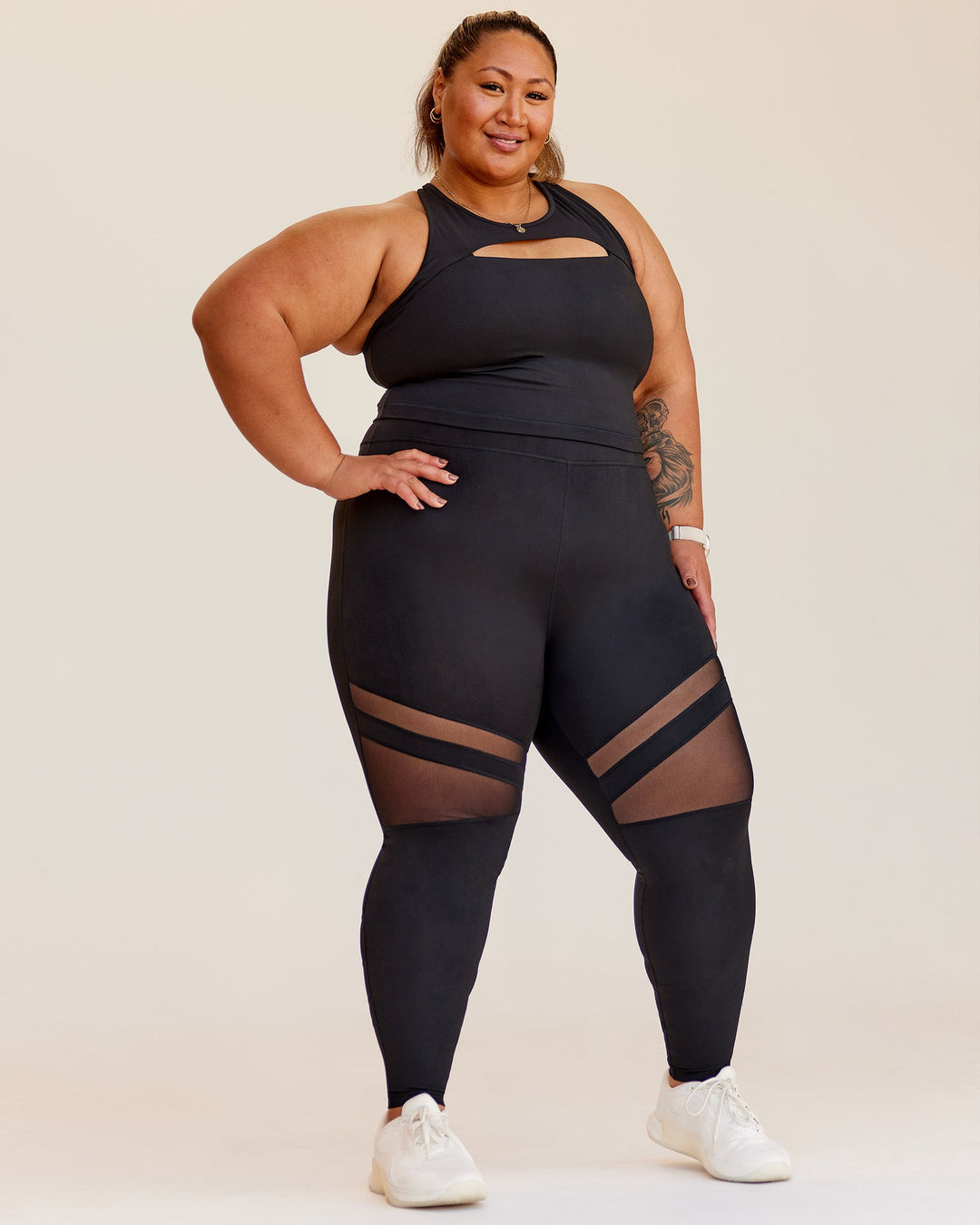Woman wearing Be Bold Ultra High-Rise Full Length Legging - Black | Model:Lilz | Size:3XL
