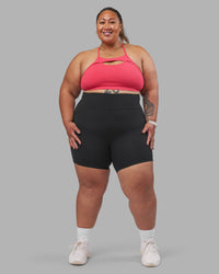 Woman wearing Be Bold Sports Bra - Bright Raspberry | Model:Lilz | Size:3XL | Thumbnail Index: 7