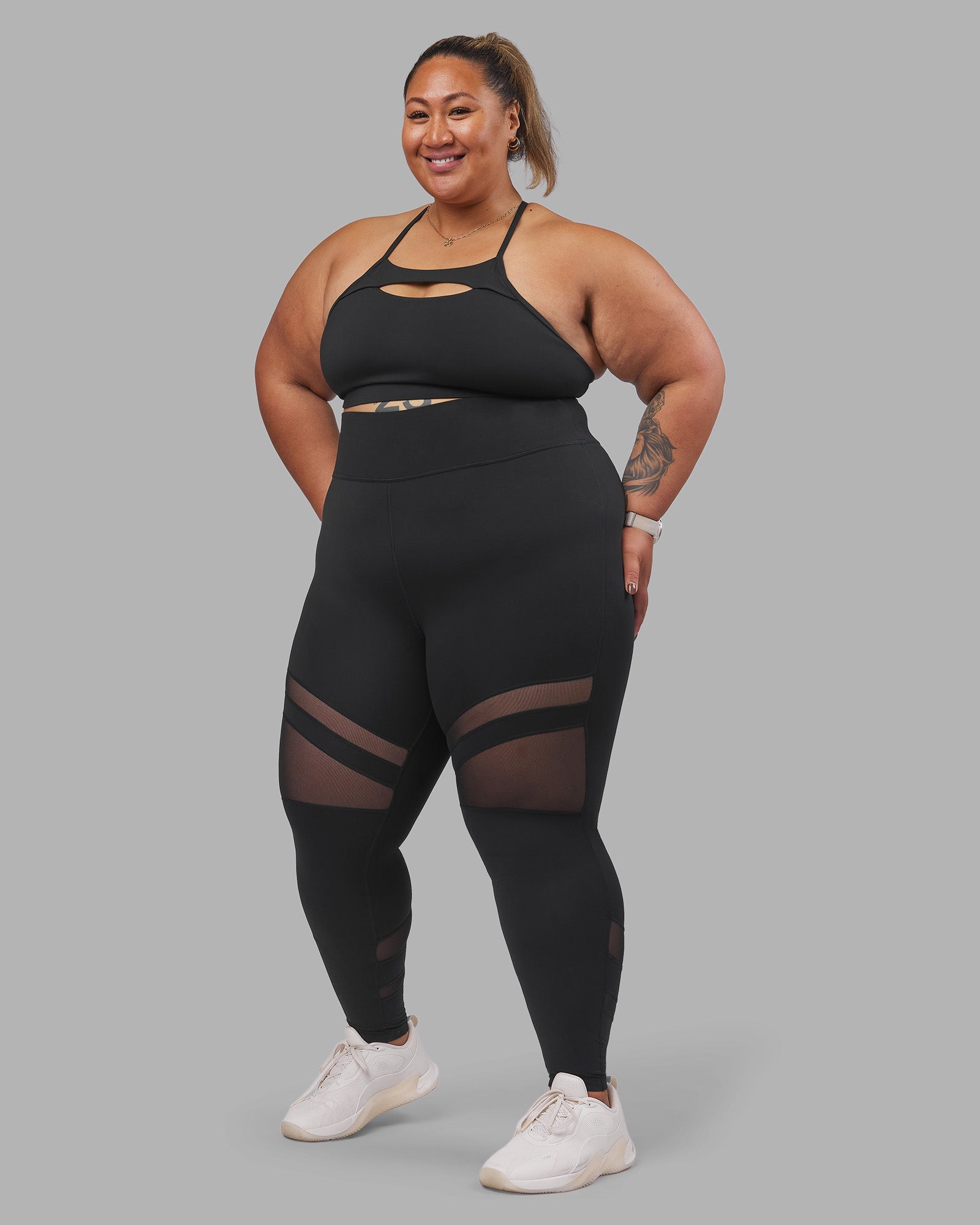 Woman wearing Be Bold Ultra High-Rise Full Length Legging - Black | Model:Lilz | Size:3XL