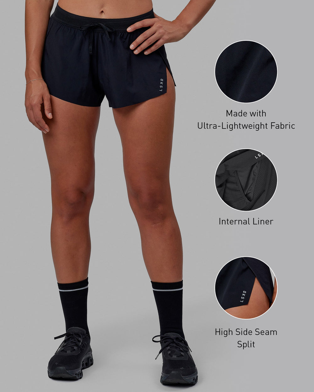 Accelerate 3" Run Shorts - Black