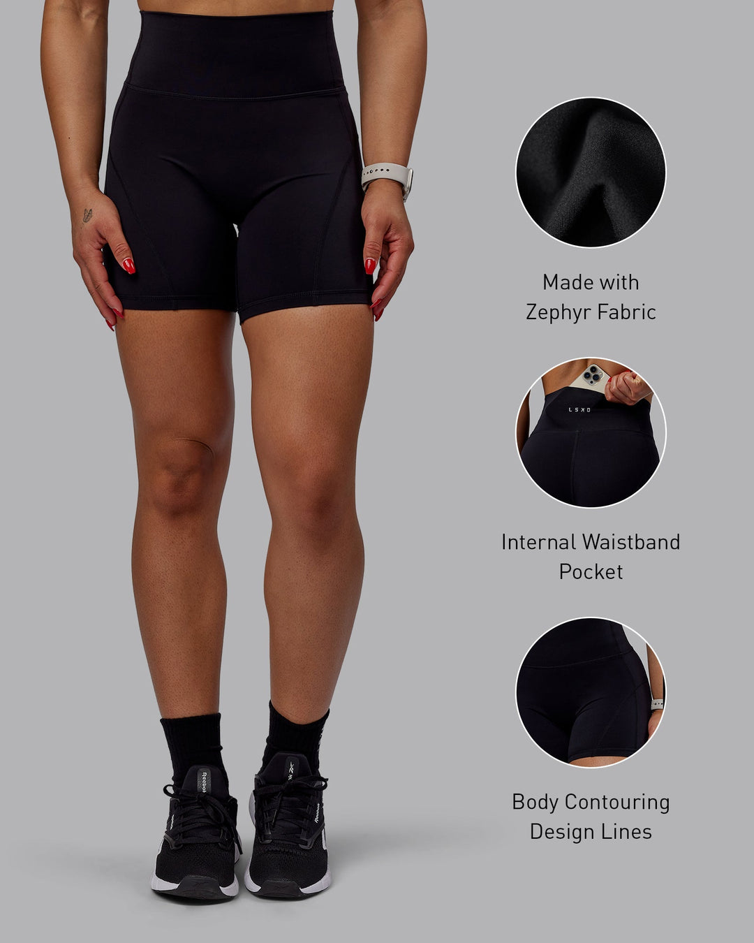 Woman wearing Bend Mid-Length Shorts - Black