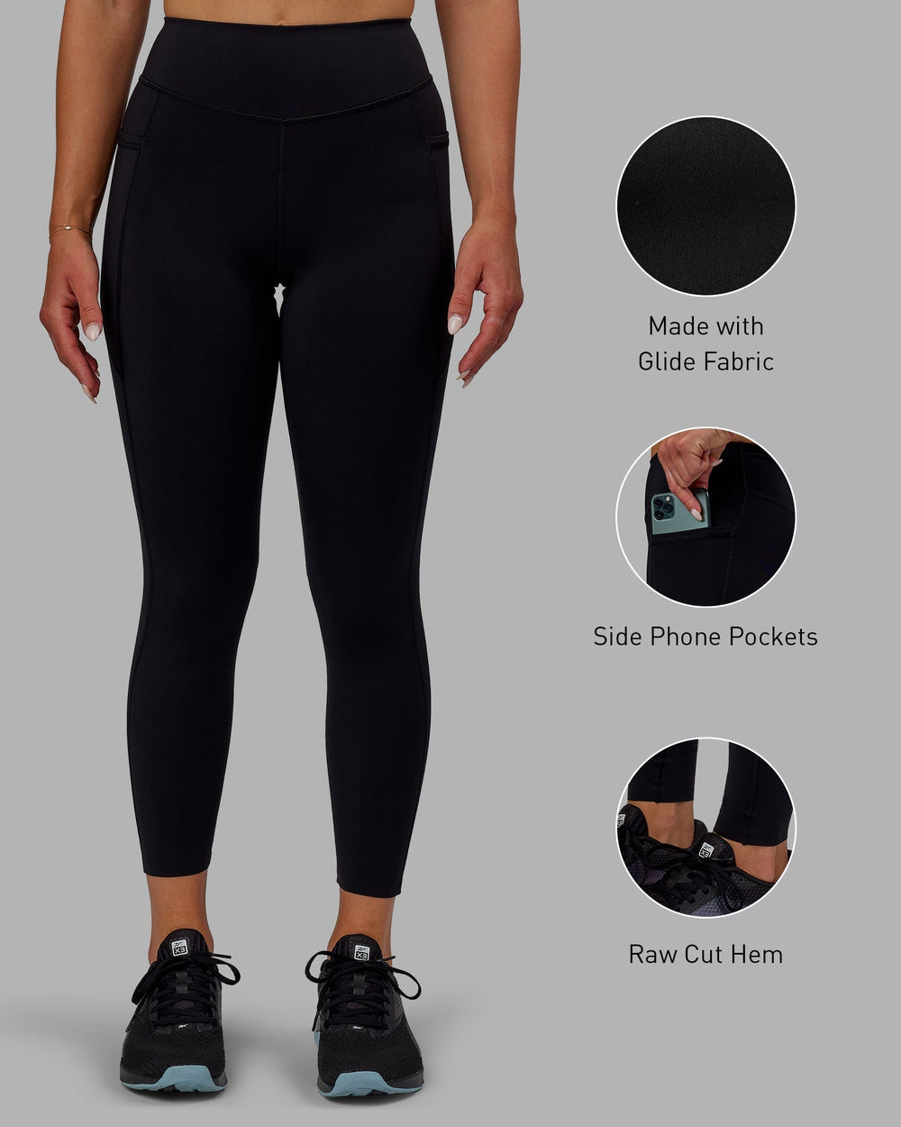 Woman wearing Elite 7/8 Length Leggings - Black