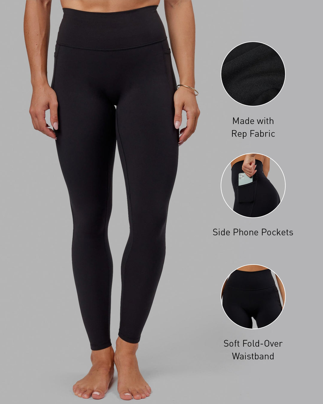 Fusion X-Long Leggings with Pockets - Black