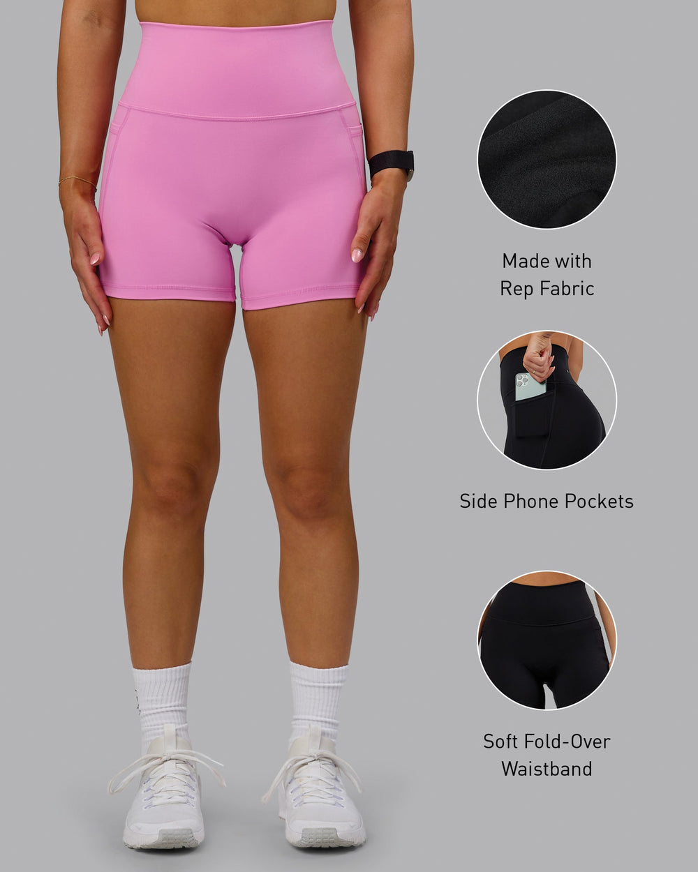 Woman wearing Fusion X-Short Tights - Spark Pink