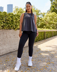 Woman wearing Breeze Training Tank - Black | Thumbnail Index: 2