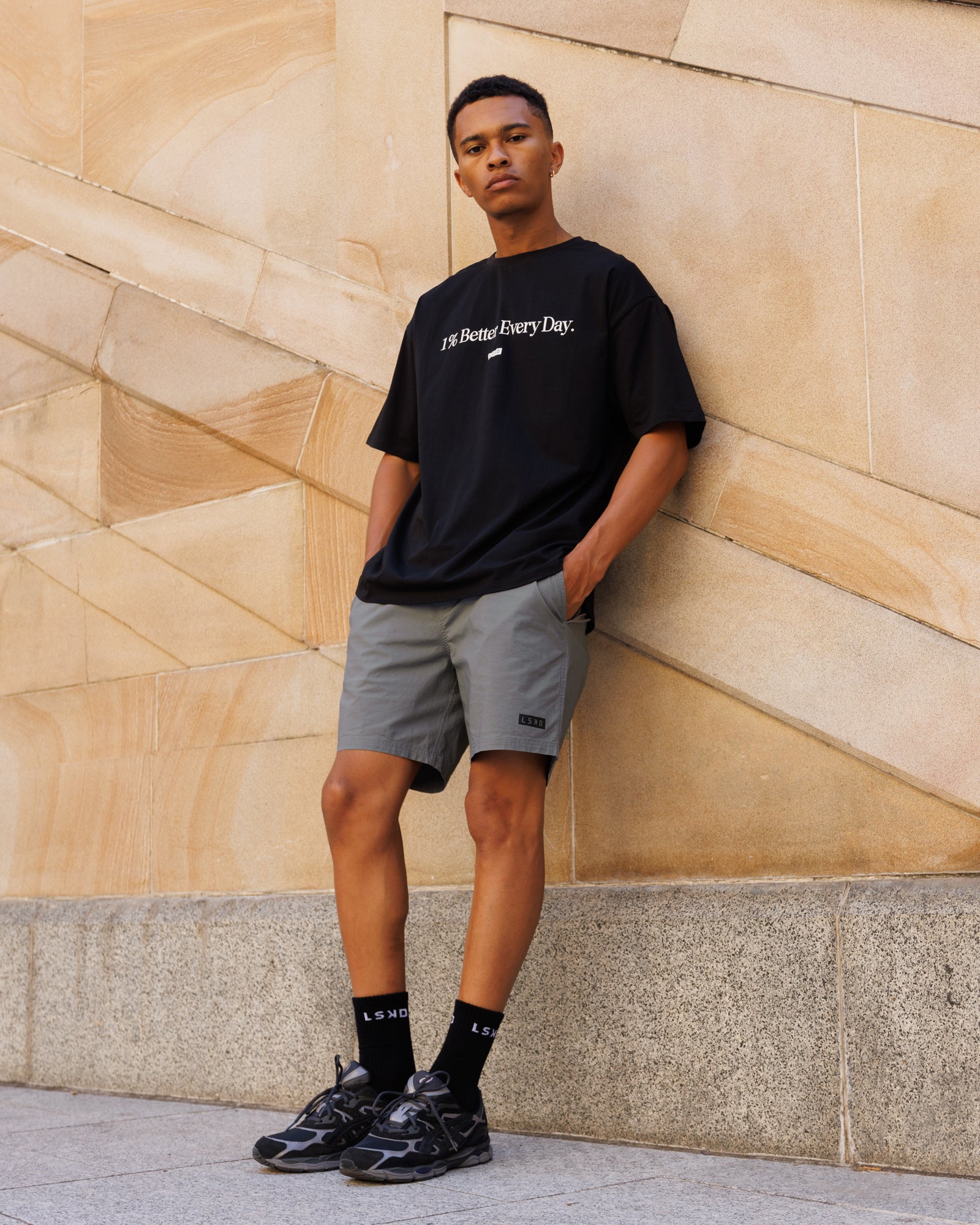 Man wearing Daily Short - Graphite