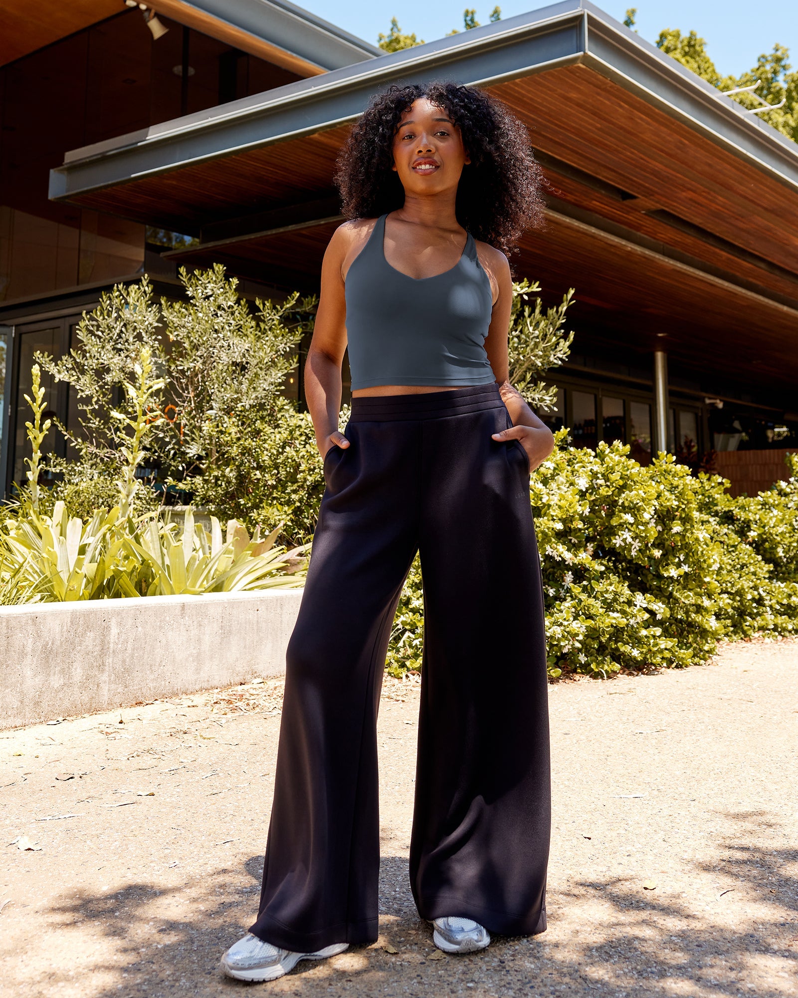 Elevate SoftTouch Wide Leg Pants - Black-Black | LSKD – LSKD US