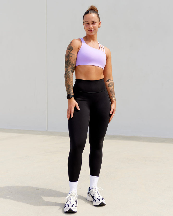 Woman wearing Galvanise Sports Bra - Pale Lilac
