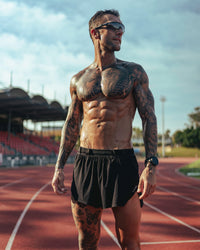 Man wearing Race Day Running Short 3" - Black