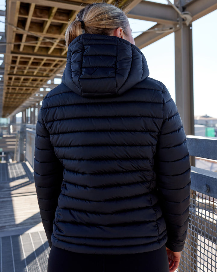 Woman wearing All Day Puffer Jacket - Black