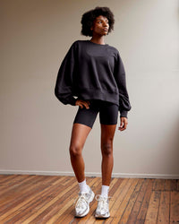 Woman wearing MVP Oversized Sweater - Black | Thumbnail Index: 0